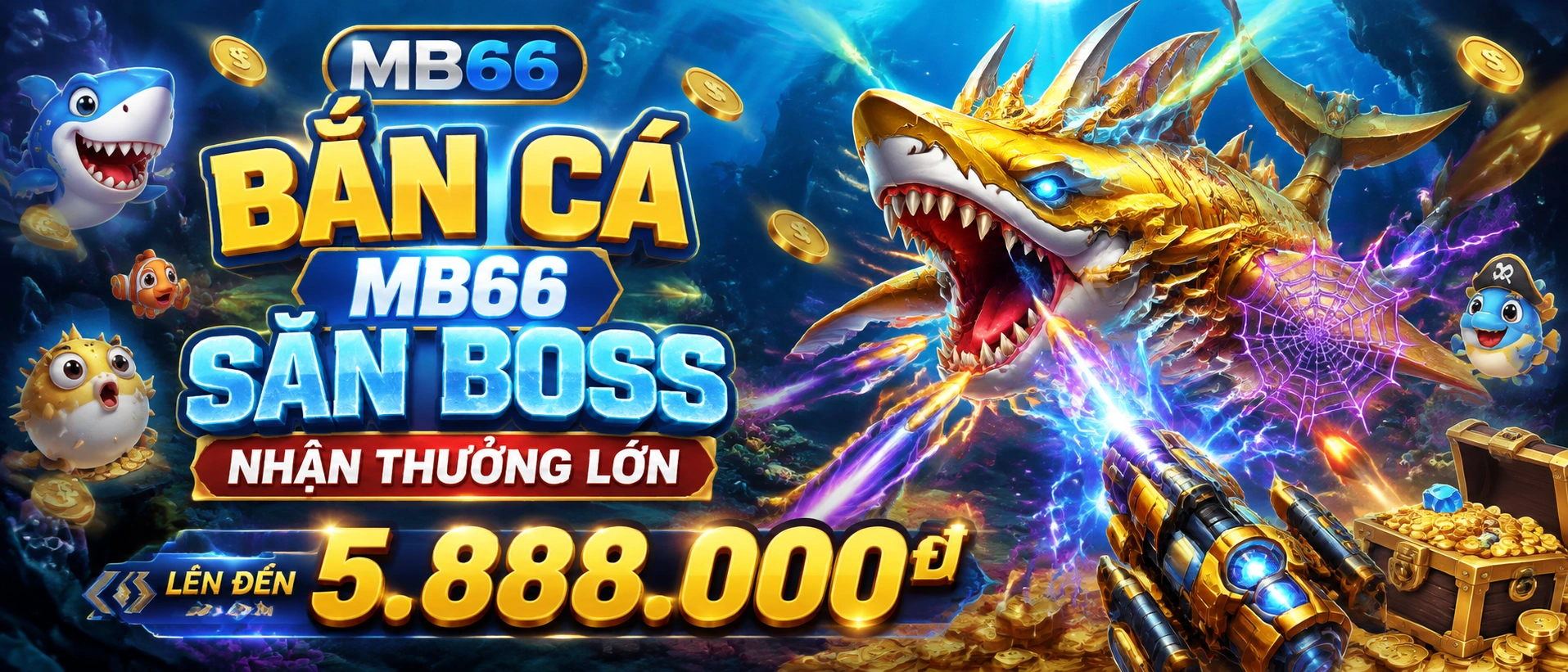 Bắn Cá jackpot với hiệu ứng boss cá nổi bật